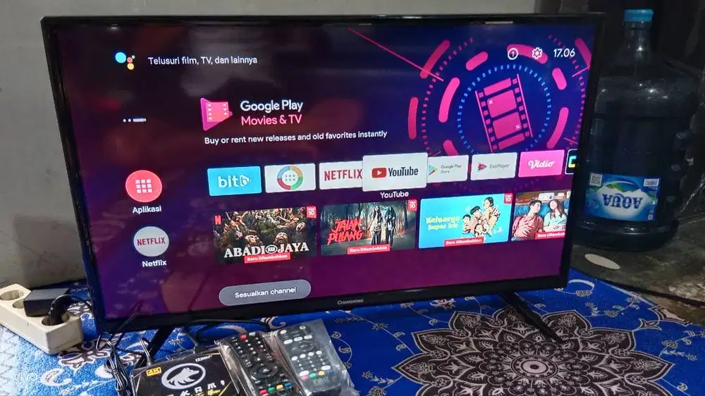 Tv led 32in digital + android voice remot