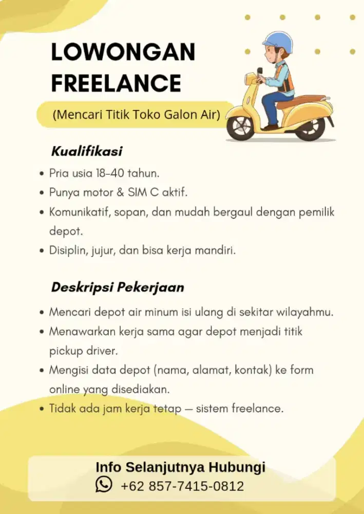 Freelance ( mencari agen daerah Bekasi )