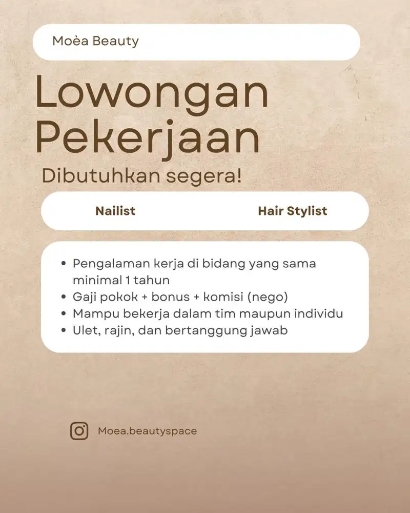 We’re Hiring: Nailist & Hair Stylist