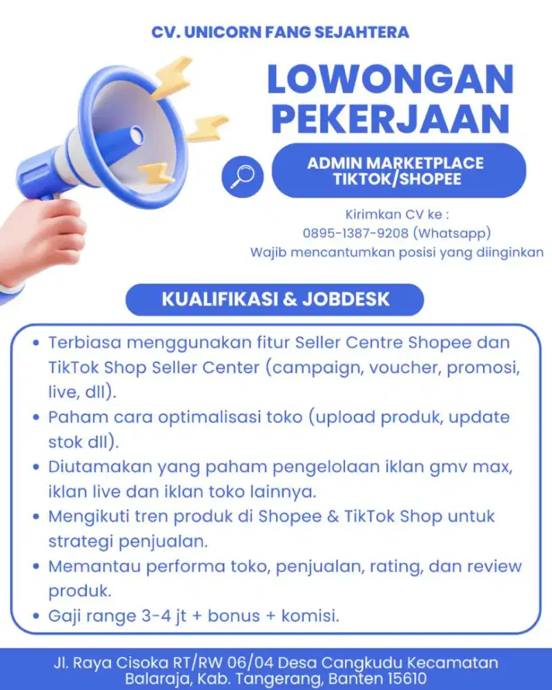 LOWONGAN PEKERJAAN FREE TANPA BIAYA APAPUN, PROSES CEPAT TANPA ADM