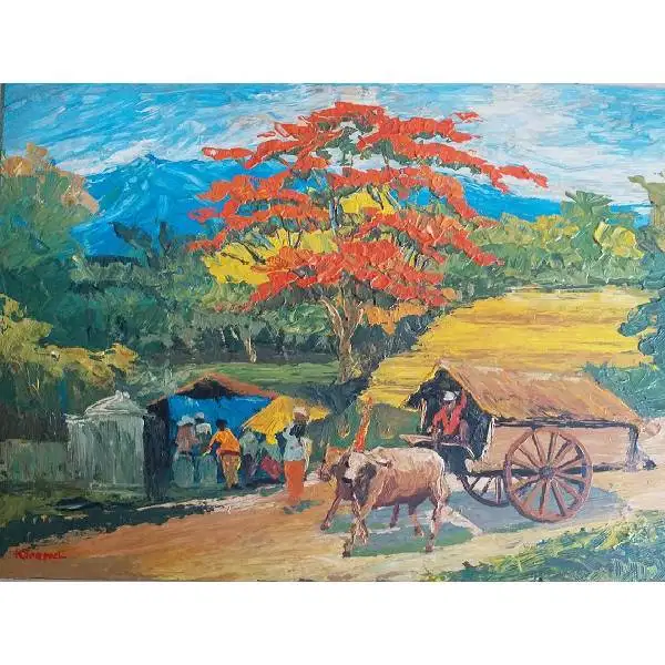 Lukisan antik original CIKAR / KOEIENKAR  karya KOEMPOEL SUJATNO