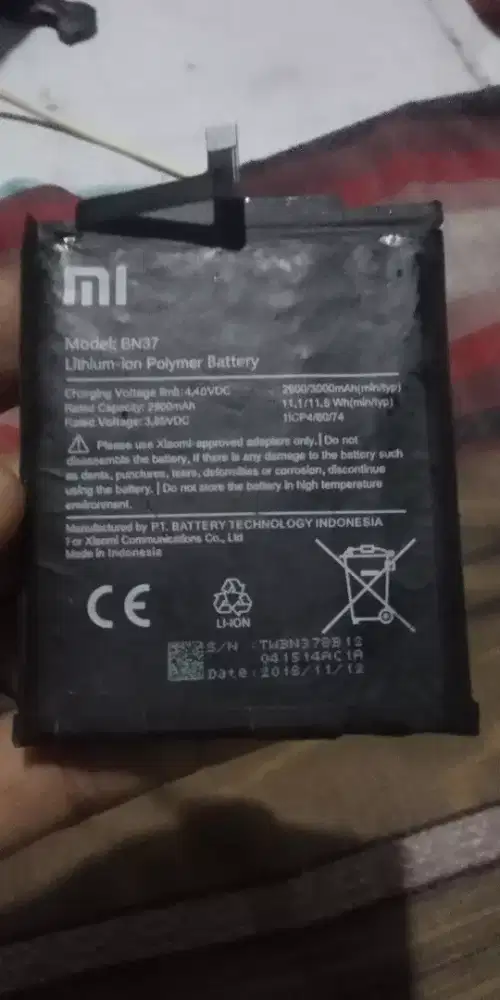 batrey hp redmi 6a bn 37 copotan original