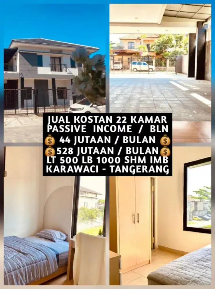 JUAL KOST KOSAN 22 KAMAR DI KARAWACI BINONG CURUG TANGERANG