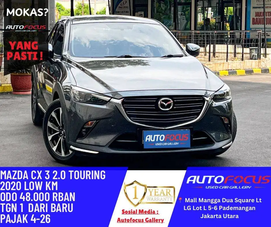 Pajak 2026 Mazda CX 3 CX3 2.0 Touring AT 2020 Low km Record resmi paja