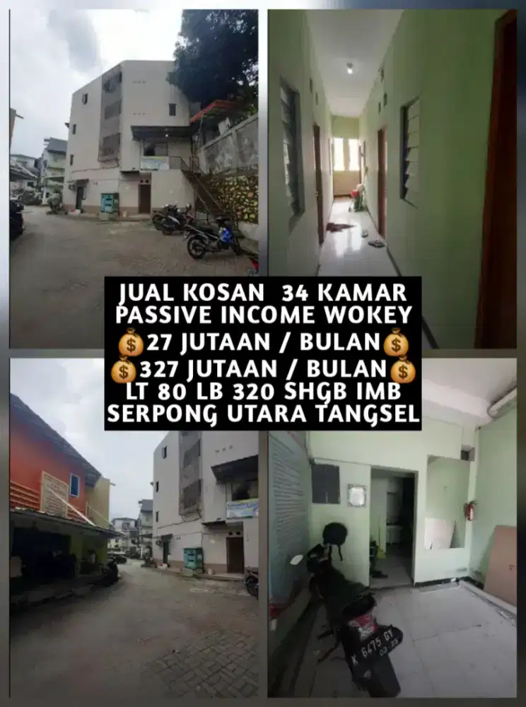 JUAL KOST KOSAN 34 KAMAR DI JELUPANG SERPONG UTARA TANGERANG SELATAN