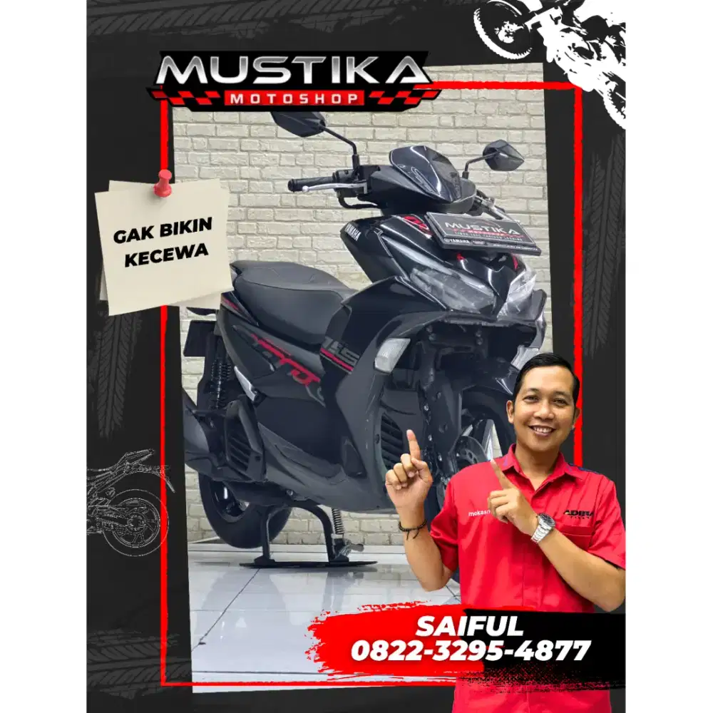 Perfect Condition!!Yamaha Aerox 155cc 2022 Black Plat Jatim-Mustika