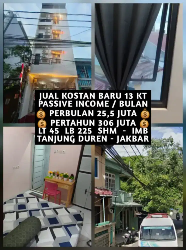 JUAL KOST KOSAN BARU 13 KAMAR DI TANJUNG DUREN JAKARTA BARAT