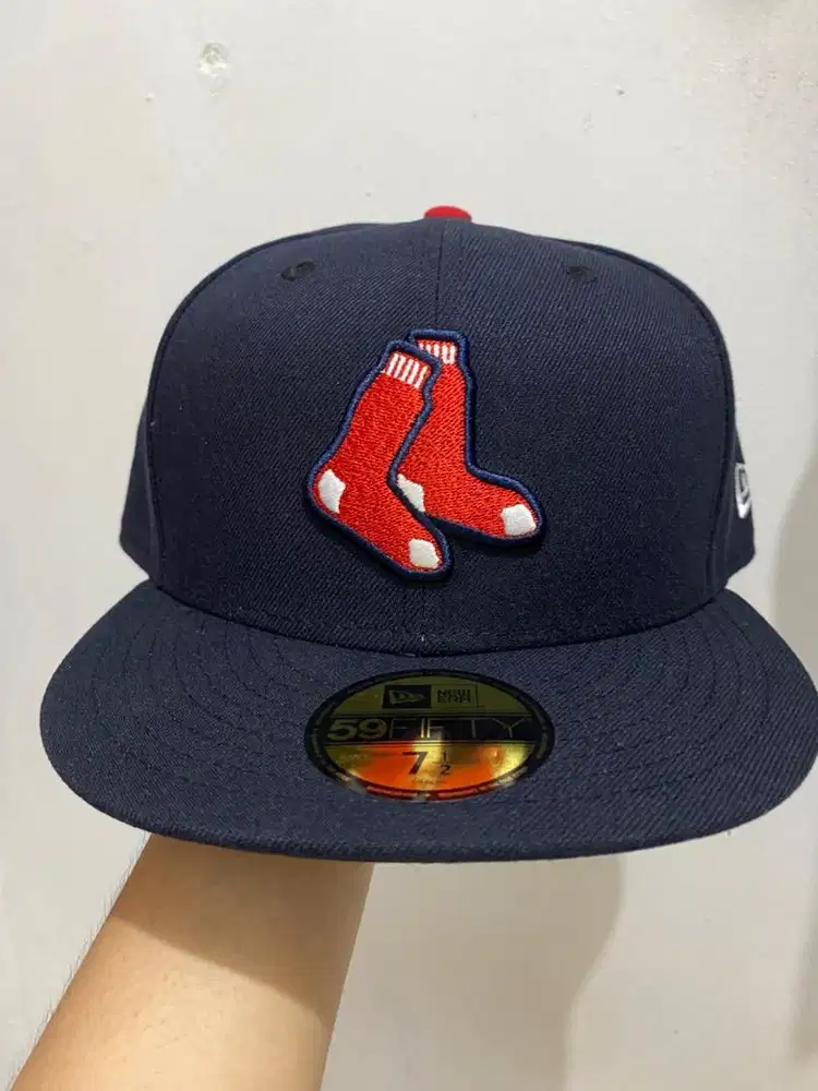 new era boston redsox onefield cap size 7 1/2 kondisi baru