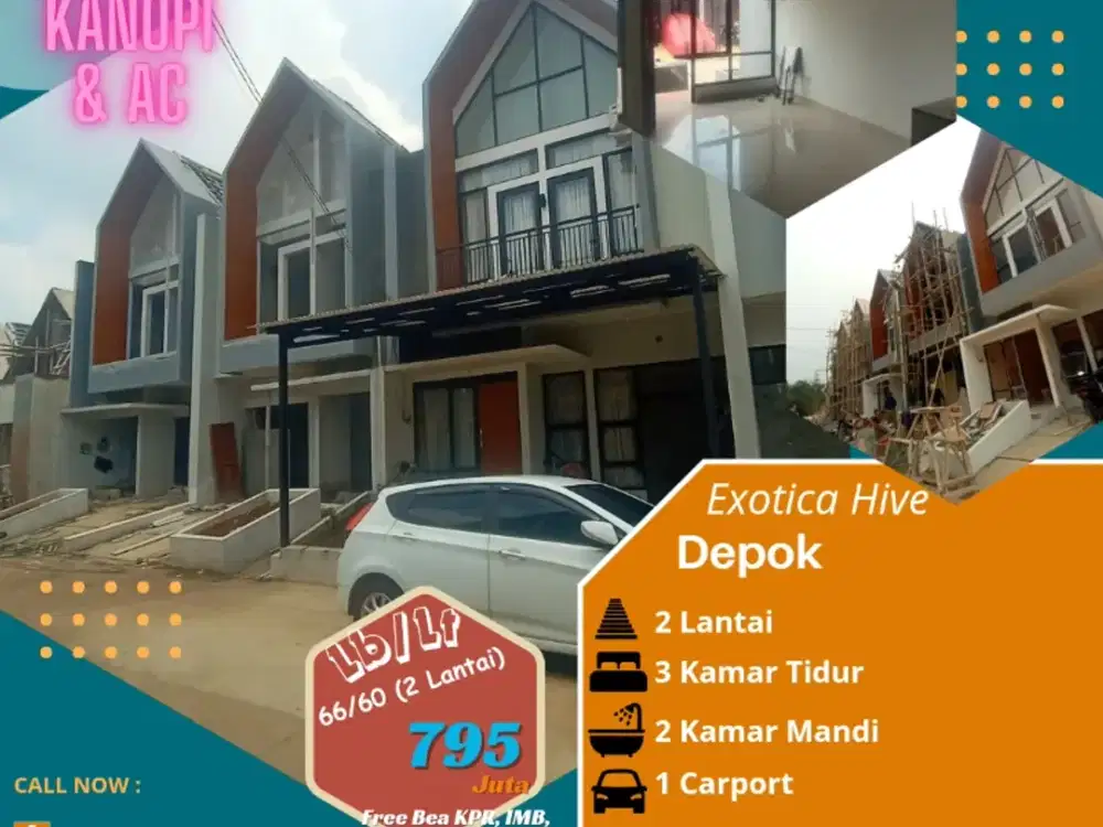 rumah 3 KT Tnpa DP All in Selangkah Superindo Sawangan Bedahan