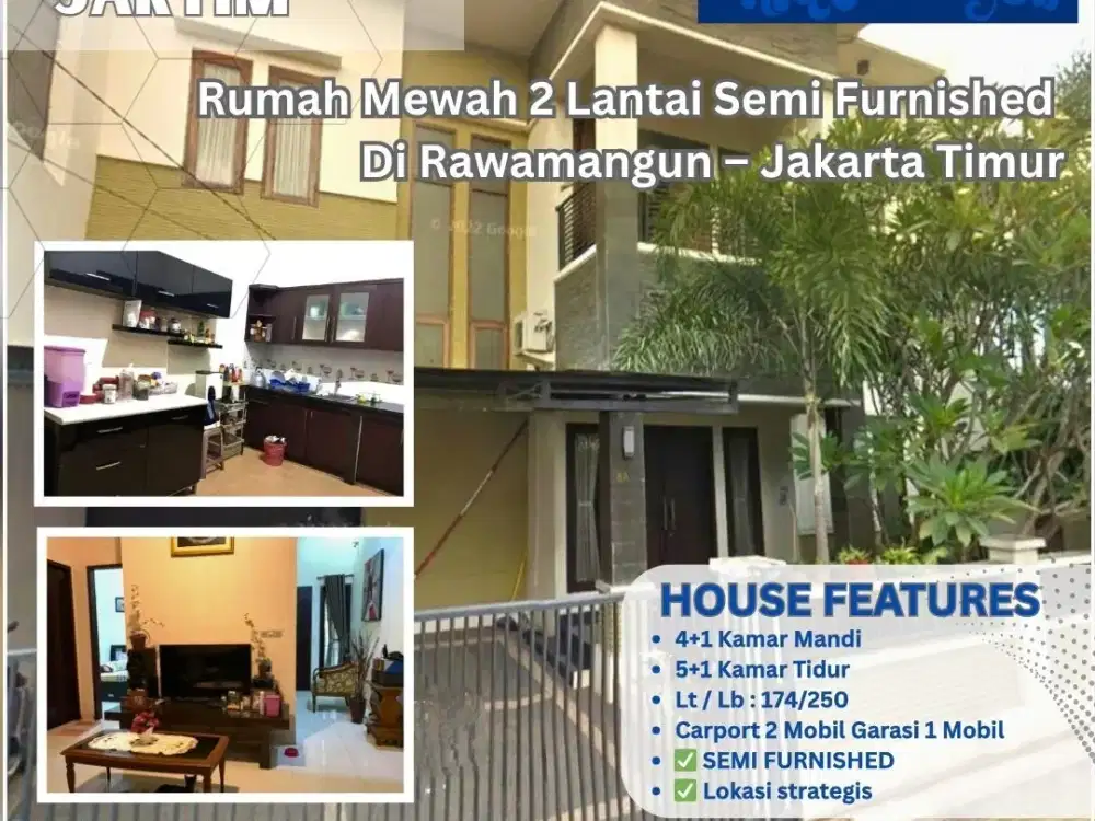 Rumah Mewah Semi Furnished di Rawamangun, Lokasi Super Strategis! S209