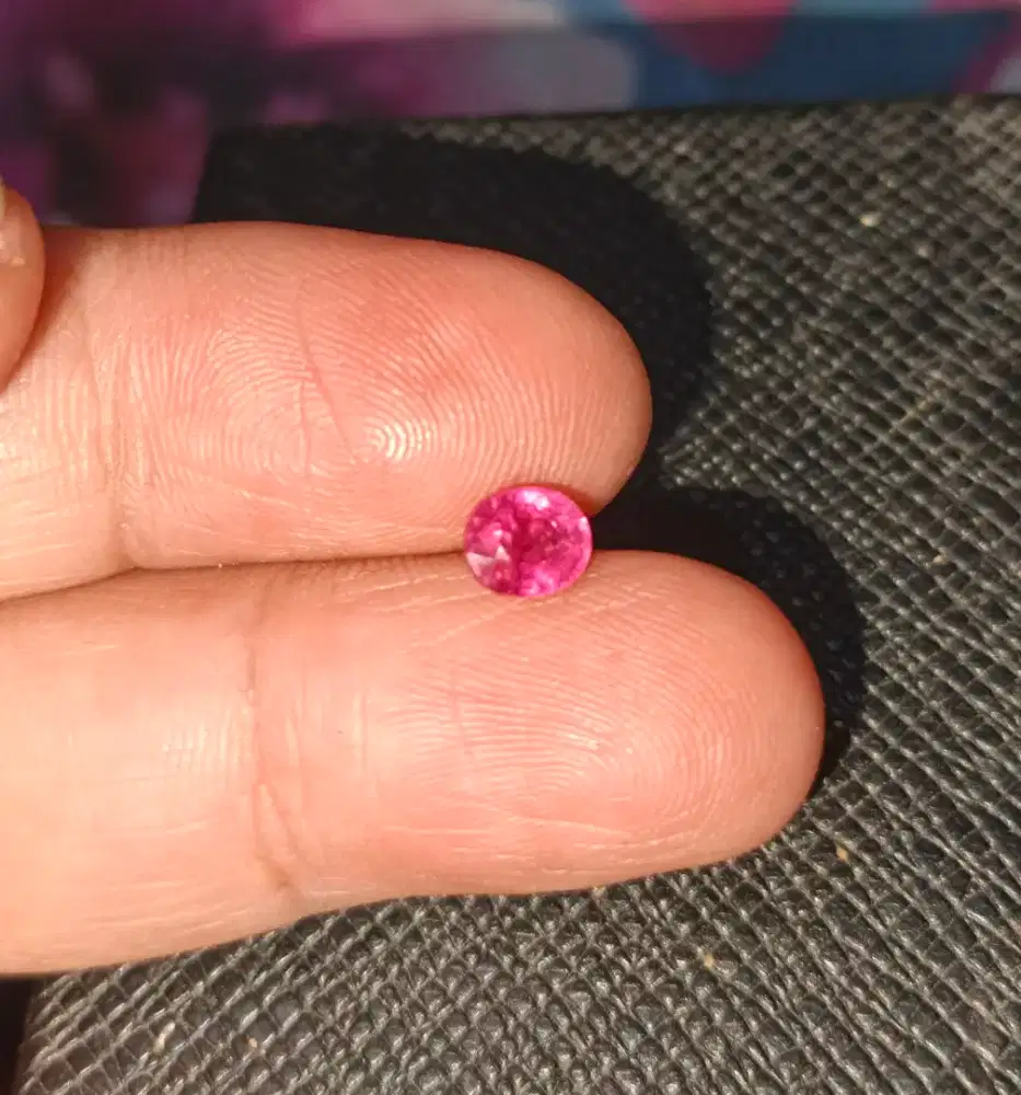 Natural Ruby cutting