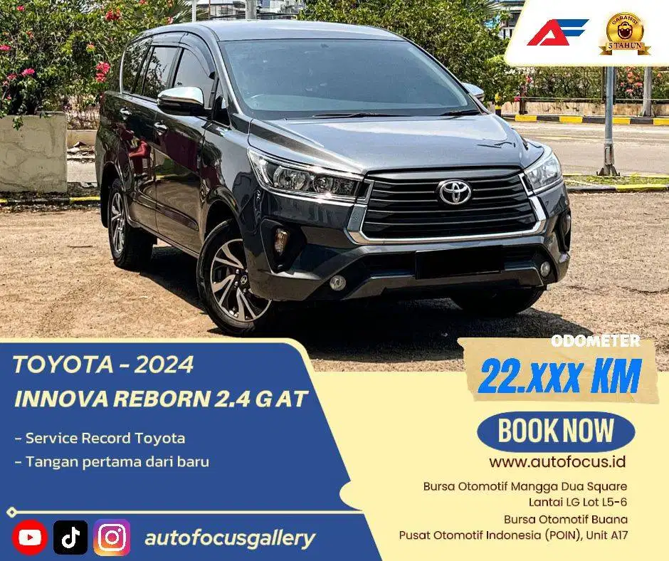 Tdp25JT Toyota Kijang Innova Reborn 2.4 G AT diesel 2024 Facelift Abu