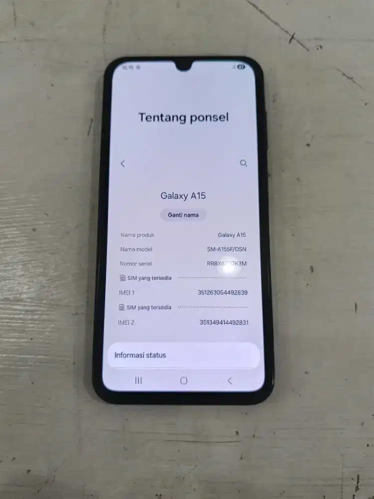 Samsung  A15 batangan Ram 8/256 GB. Unit sehat terawat,pemakaian awet