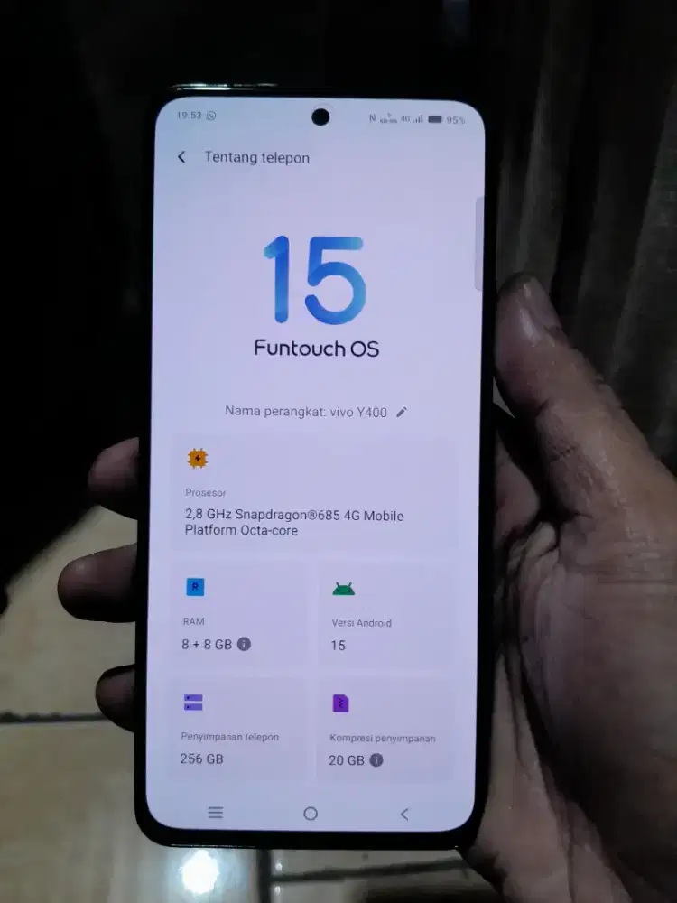 VIVO Y400 ram 8/256 GB fullset