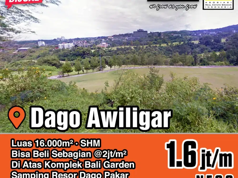 Tanah Awiligar Dago Bandung Kota, Dekat Clove Garden Hotel, Bisa Split