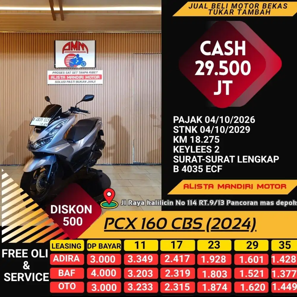 PCX 160 CBS 2024 PLAT DEPOK CASH KREDIT KREDIVO SPAYLATER GOPAYLATER