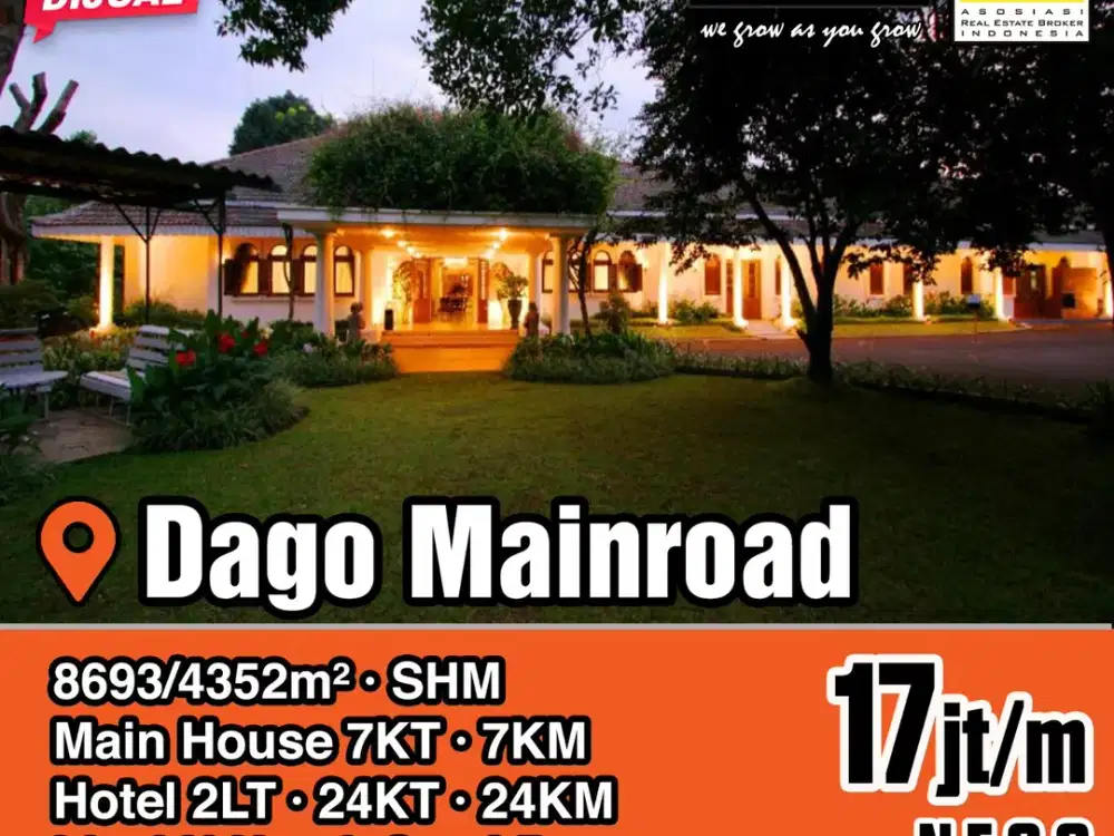 Hotel Aktif Dago Bandung, Mainroad, SHM, Termurah, Harga DiBawah Pasar