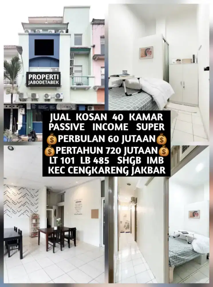 JUAL KOST KOSAN 40 KAMAR DI CENGKARENG JAKARTA BARAT