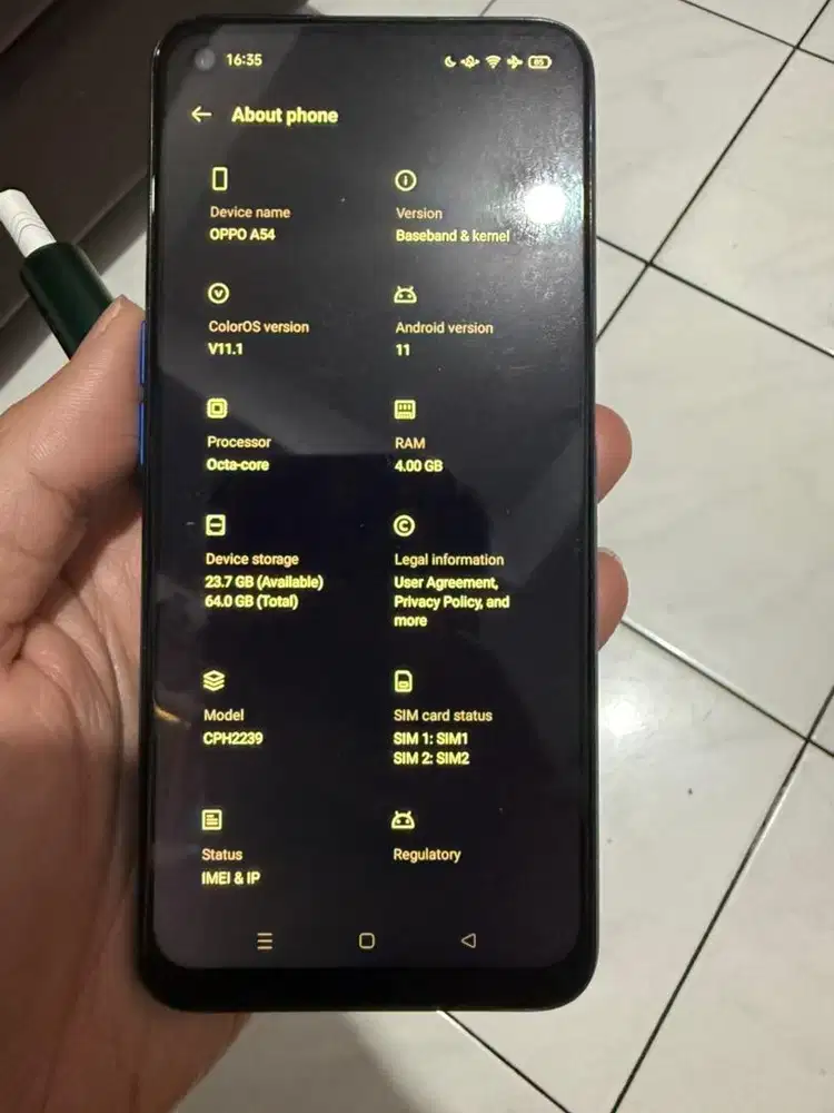 Oppo A54 mulus ex pemakaian ibu2 apik