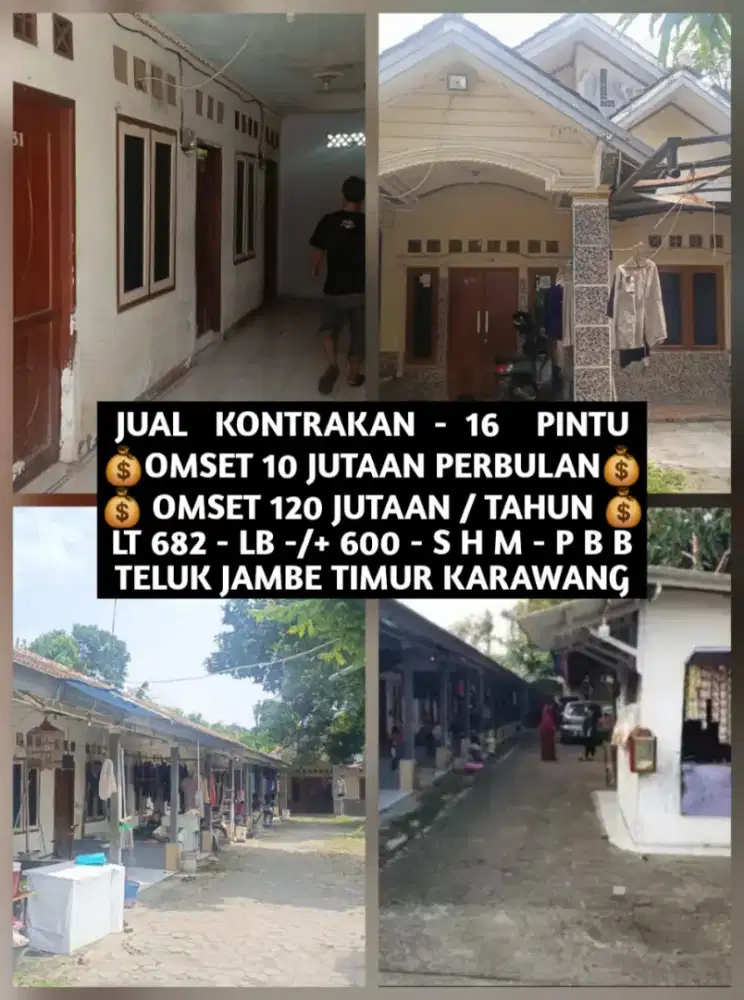JUAL KONTRAKAN 16 PINTU TELUK JAMBE TIMUR KARAWANG