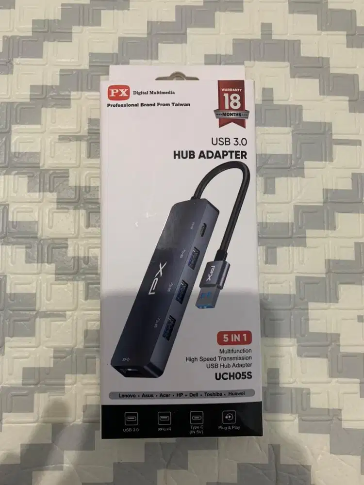 USB Hub Converter USB 3.0 Connector Adaptor Laptop 5in1 PX UCH05S