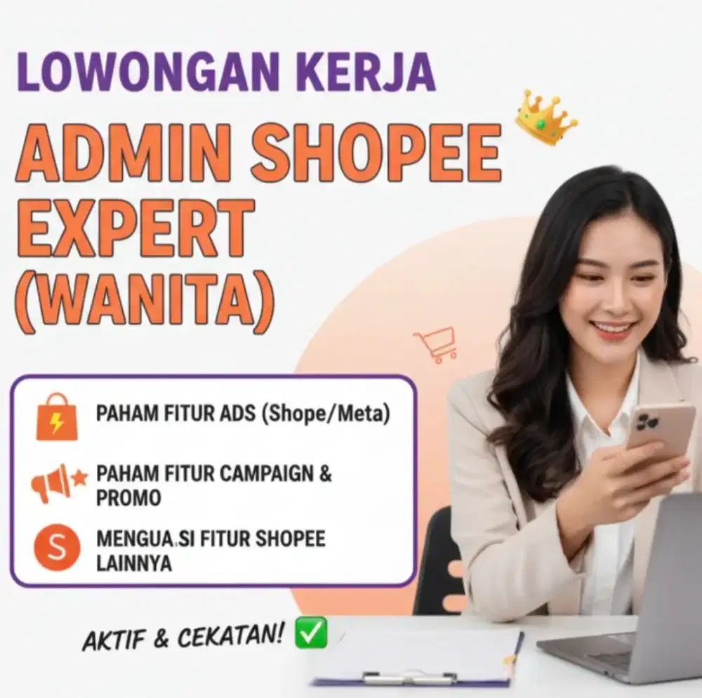 Lowongan senior admin marketplace shopee
