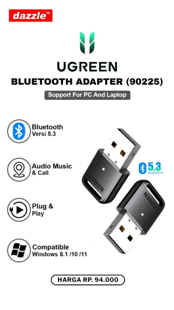 UGREEN BLUETOOTH ADAPTER (90225)