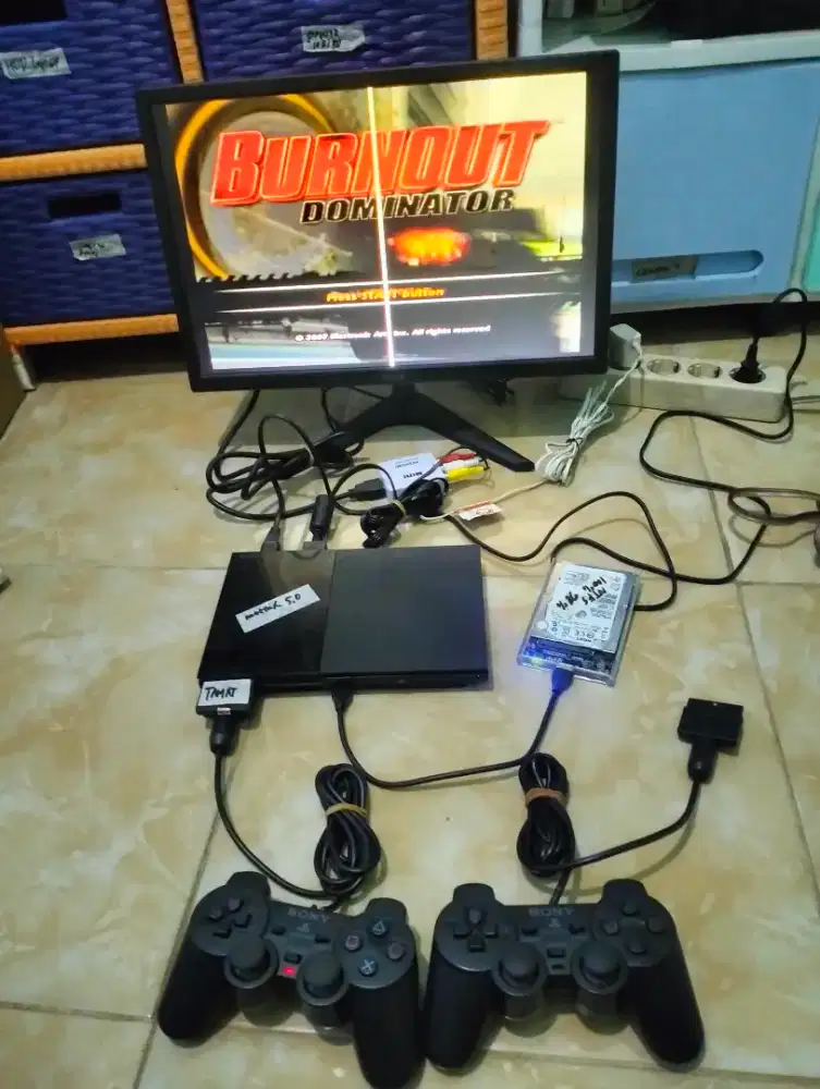 PS2 slim seri 9 matrix hardisk eksternal 500GB