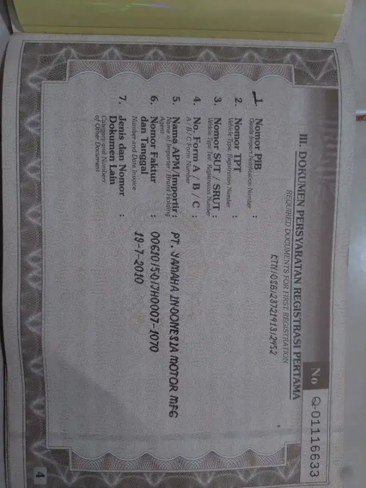 Yamaha Vega ZR th 2010