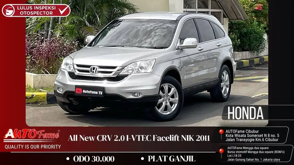 Honda All New CRV 2.0 I-VTEC Facelift NIK 2011