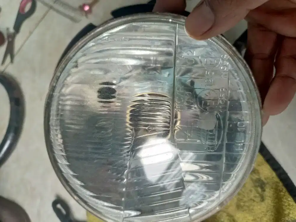 headlamp bulat mika kaca fullset grill