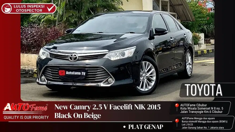 Toyota New Camry 2.5 V Facelift NIK 2015 Black On Beige