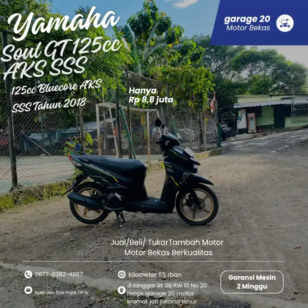 Yamaha Soul GT 125cc Bluecore Aks SSS Tahun 2018 Pajak Off