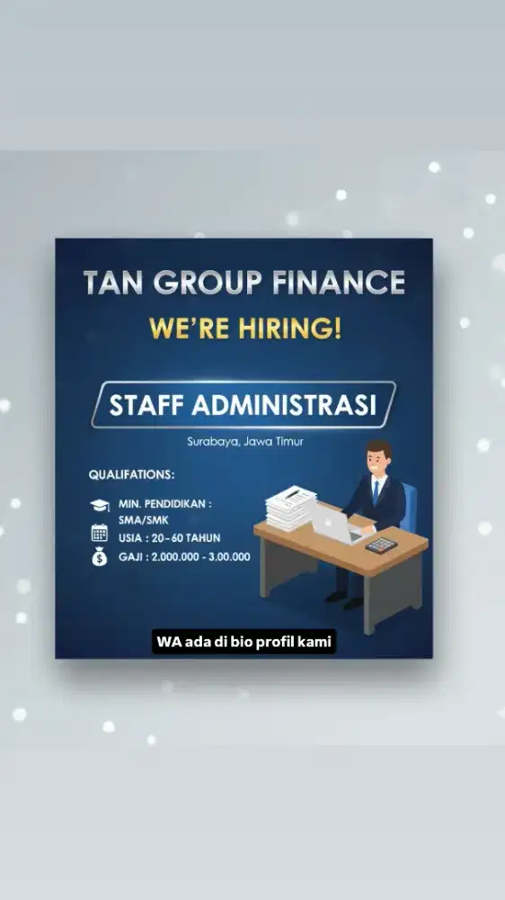 Lowongan Kerja Tan Group Finance