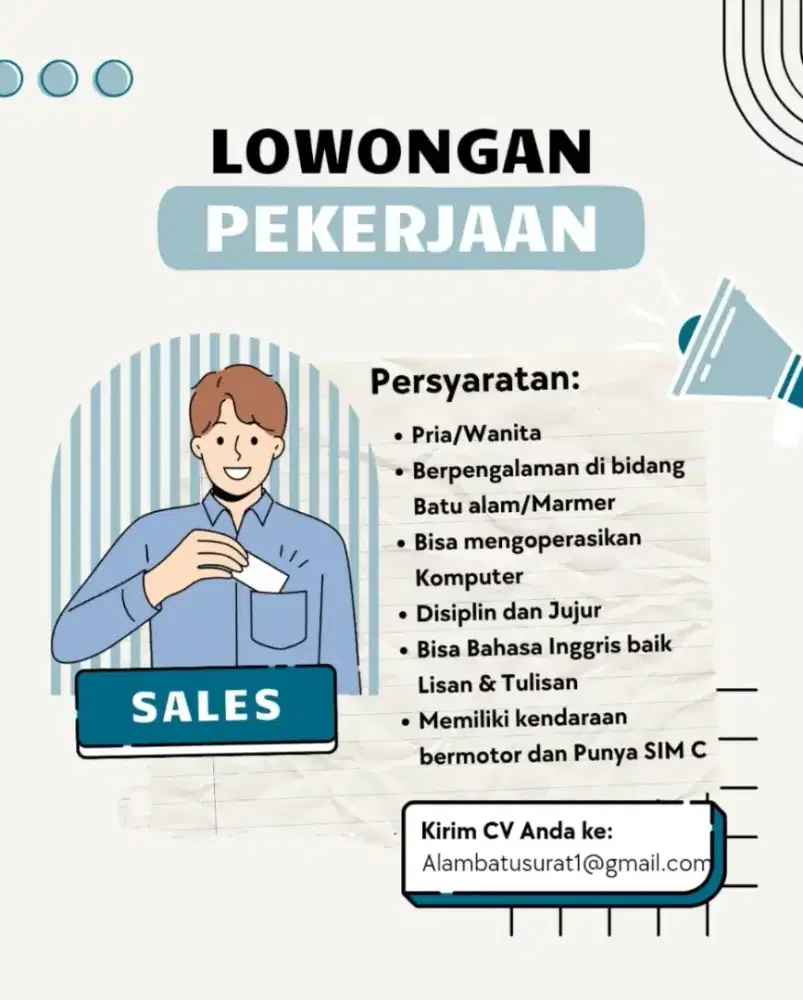 FREELANCE & KARYAWAN TETAP MARMER GRANIT & SINTERED STONE