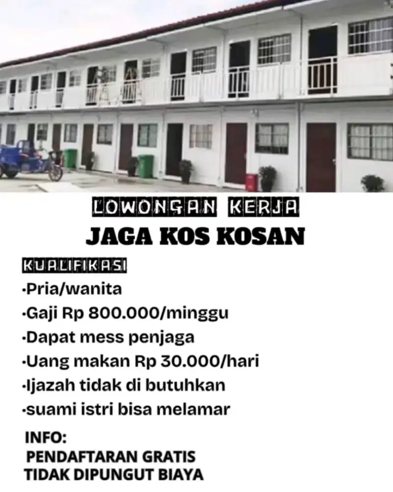 LOWONGAN KERJA JAGA KOS