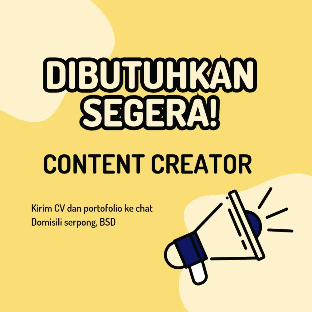LOKER CONTENT CREATOR HANDLE SOSMED DOMISILI BSD