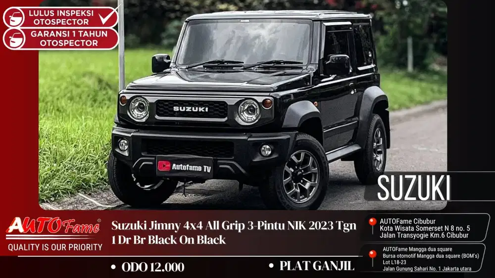 Suzuki Jimny 4x4 All Grip 3-Pintu NIK 2023