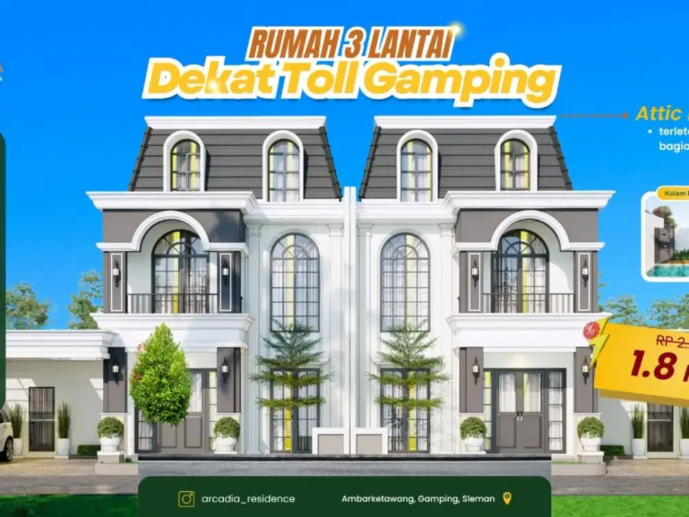 Dijual Rumah American Classic Dekat Exit Tol Gamping Jogja