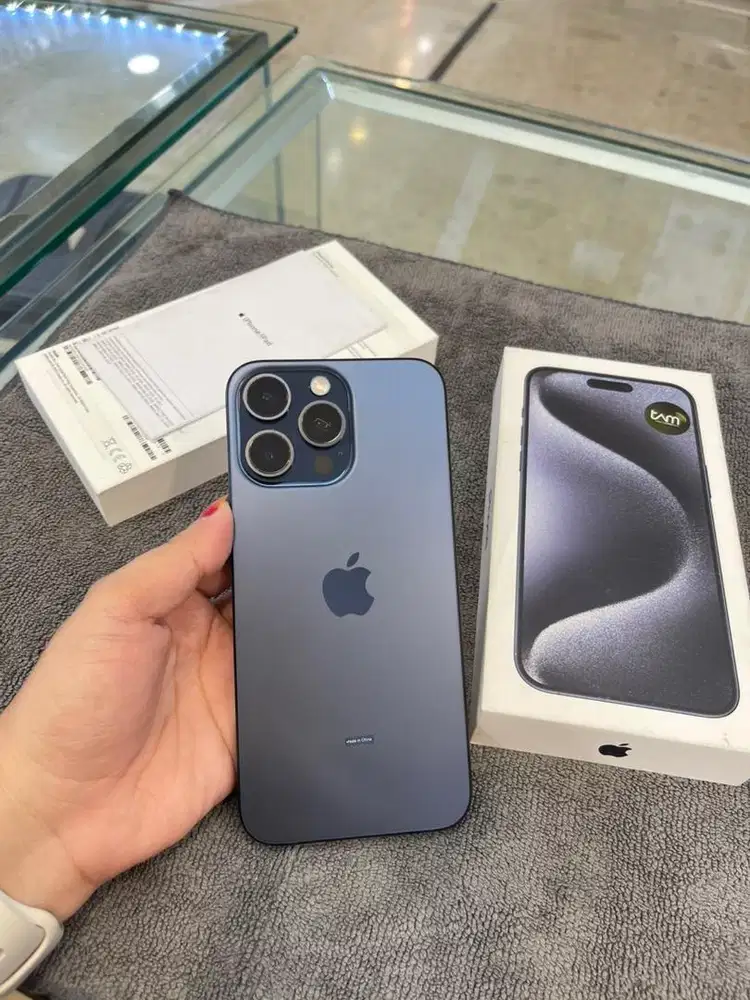Iphone 15pro max 1tb Blue titanium ex Ibox bh92% fullset