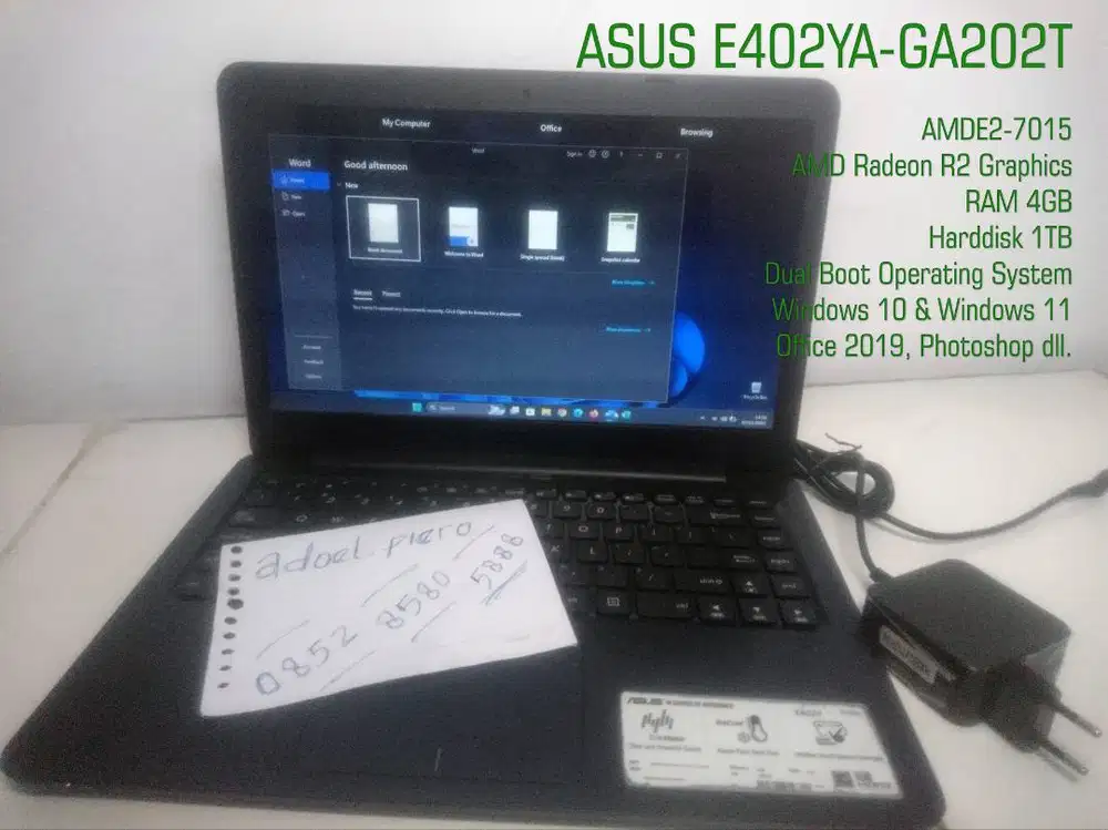 Laptop Asus E402YA Bekas/Second Hand.
