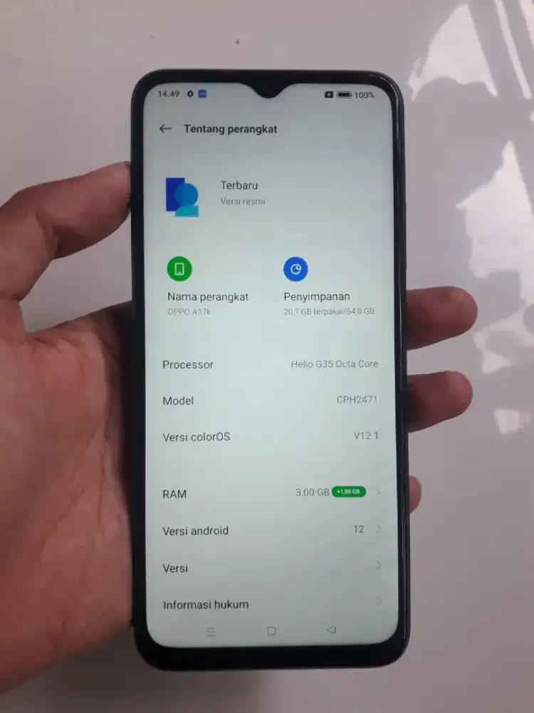 Oppo A17k 3+1/64 mulus bekas garansi Nasional