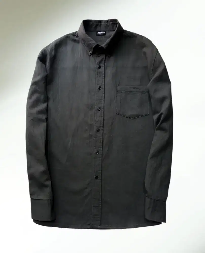 KEMEJA MINAV HIJAU ARMY TUA PEKAT, SIZE : L, XL FIT (LD116-118, P74)