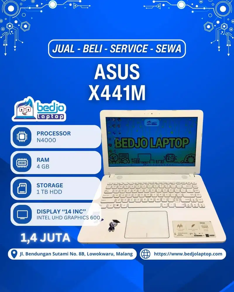 LAPTOP ASUS X441M HARGA TERJANGKAU!, laptop asus 1 jutaan