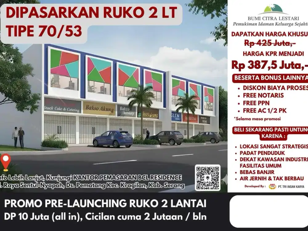 Ruko 2 lantai tipe 70/53