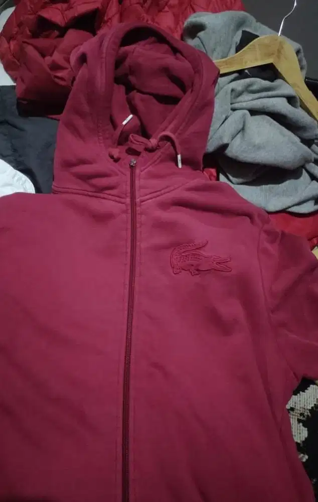 HOODIE LACOSTE ZIPPER SIZE XL PANJANG 74 LD 120