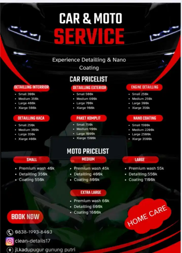 Jasa detailing dan coating motor dan mobil