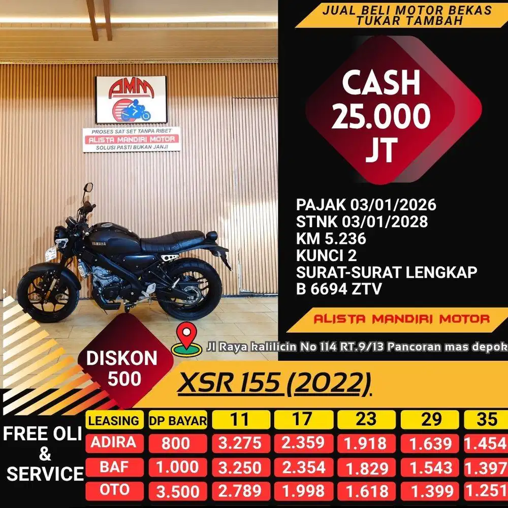 KREDIT DP 800 AN BISA BAWSA PULANG YAMAHA XSR 155 TH 2022 PAJAK ON