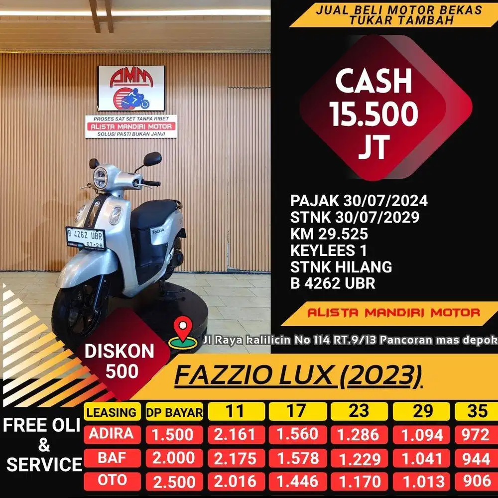 YAMAHA FAZZIO LUX TH 2023 BISA CASH / KREDIT / TUKARTAMBAH