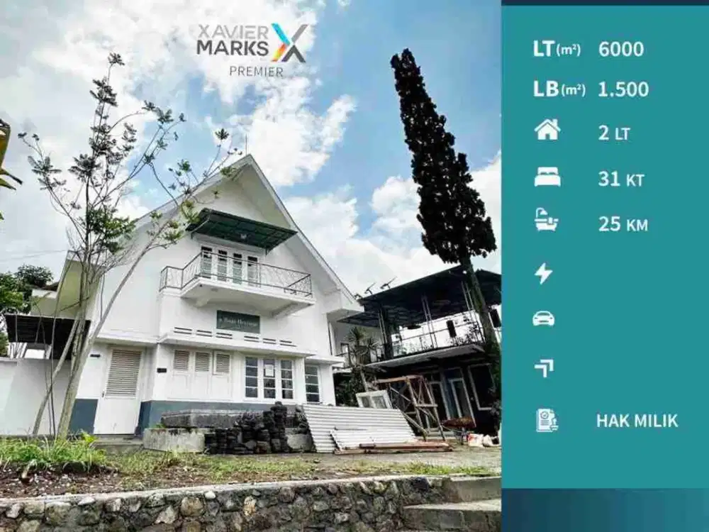 Dijual Rumah Asli Kolonial Belanda + Lahan Luas di Jalan Raya Kota Batu